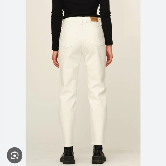 Tomorrow Denim Teresa Regular Cropped Jean White Button Fly Organic Cotton Sz 28 - Picture 2 of 16